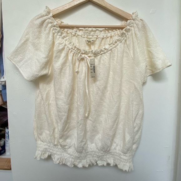 SOLDOUT NWT Madewell Drawstring Top, White, Medium - Picture 4 of 6
